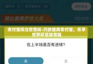 支付宝投注世界杯-巧妙使用支付宝，乐享世界杯足球竞猜