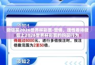 微信买2026世界杯彩票-警惕，理性看待微信上2026世界杯彩票的购买行为