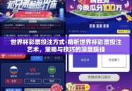 世界杯彩票投注方式-精析世界杯彩票投注艺术，策略与技巧的深度蹊径
