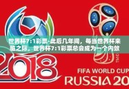 世界杯7:1彩票-此后几年间，每当世界杯来临之际，世界杯7:1彩票总会成为一个内敛的谈资，在老彩民之间流传。他们不再仅仅是因为胜负而聚集在一起，更因为那些只有经历者才能理解的心情波动和人生体验