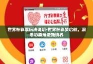 世界杯彩票玩法说明-世界杯彩梦启航，洞悉彩票玩法新境界