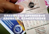 世界杯彩票中奖信息-探索世界杯彩票中奖信息的奇妙之旅，揭开中奖光环与现实考量