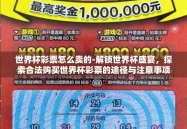 世界杯彩票怎么卖的-解锁世界杯盛宴，探索合法购买世界杯彩票的途径与注意事项