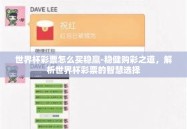 世界杯彩票怎么买稳赢-稳健购彩之道，解析世界杯彩票的智慧选择