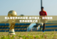 怎么赌世界杯的冠军-精于赌注，如何智胜世界杯冠军之选