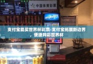 支付宝能买世界杯彩票-支付宝拓展新边界，便捷购彩世界杯