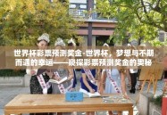 世界杯彩票预测奖金-世界杯，梦想与不期而遇的幸运——窥探彩票预测奖金的奥秘