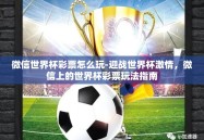 微信世界杯彩票怎么玩-迎战世界杯激情，微信上的世界杯彩票玩法指南