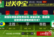 淘宝彩票能买世界杯吗-淘宝彩票，能够体验世界杯激情的新方式？