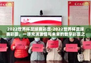 2022世界杯足球赛彩票-2022世界杯足球赛彩票，一项充满激情与未来的数字彩票之旅