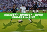 微信投注世界杯-洞悉微信世界，世界杯期间的社会现象与文化交流