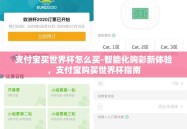 支付宝买世界杯怎么买-智能化购彩新体验，支付宝购买世界杯指南