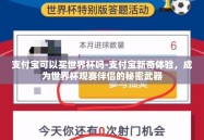 支付宝可以买世界杯吗-支付宝新奇体验，成为世界杯观赛伴侣的秘密武器