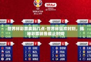 世界杯彩票卖到几点-世界杯狂欢时刻，揭秘彩票销售截止时间