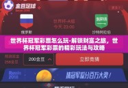 世界杯冠军彩票怎么玩-解锁财富之旅，世界杯冠军彩票的精彩玩法与攻略