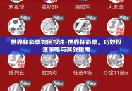 世界杯彩票如何投注-世界杯彩票，巧妙投注策略与实战指南