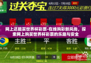 网上还能买世界杯彩票-在线购彩新风尚，探索网上购买世界杯彩票的乐趣与安全