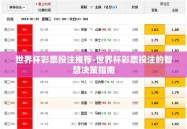 世界杯彩票投注推荐-世界杯彩票投注的智慧决策指南