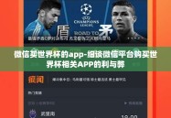 微信买世界杯的app-细谈微信平台购买世界杯相关APP的利与弊