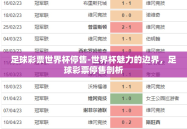 足球彩票世界杯停售-世界杯魅力的边界，足球彩票停售剖析