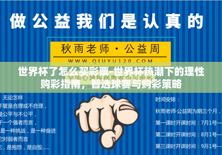 世界杯了怎么买彩票-世界杯热潮下的理性购彩指南，智选球赛与购彩策略