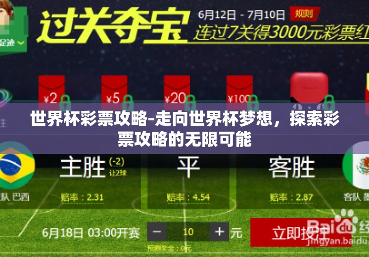 世界杯彩票攻略-走向世界杯梦想，探索彩票攻略的无限可能