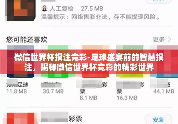 微信世界杯投注竞彩-足球盛宴前的智慧投注，揭秘微信世界杯竞彩的精彩世界