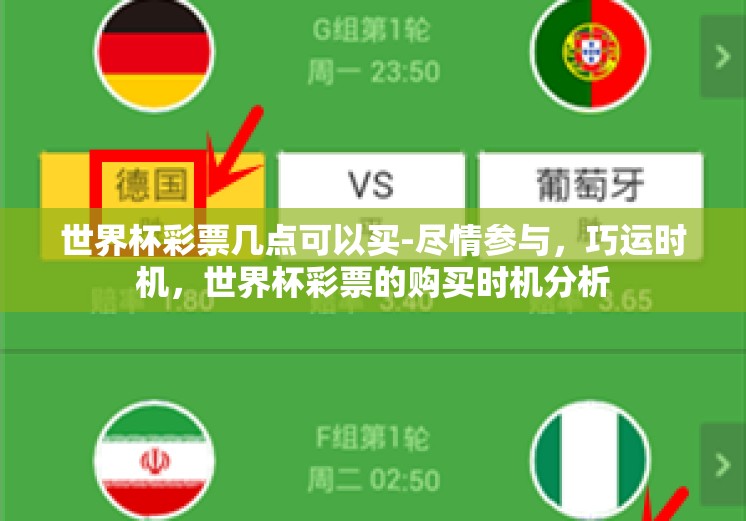 世界杯彩票几点可以买-尽情参与,巧运时机,世界杯彩票的购买时机分析 世界杯彩票几点可以买-尽情参与,巧运时机,世界杯彩票的购买时机分析
