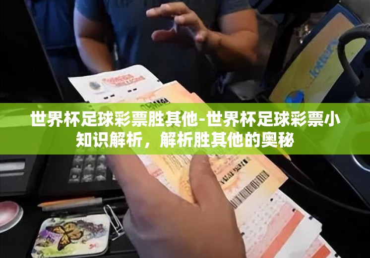世界杯足球彩票胜其他-世界杯足球彩票小知识解析,解析胜其他的奥秘 世界杯足球彩票胜其他-世界杯足球彩票小知识解析,解析胜其他的奥秘