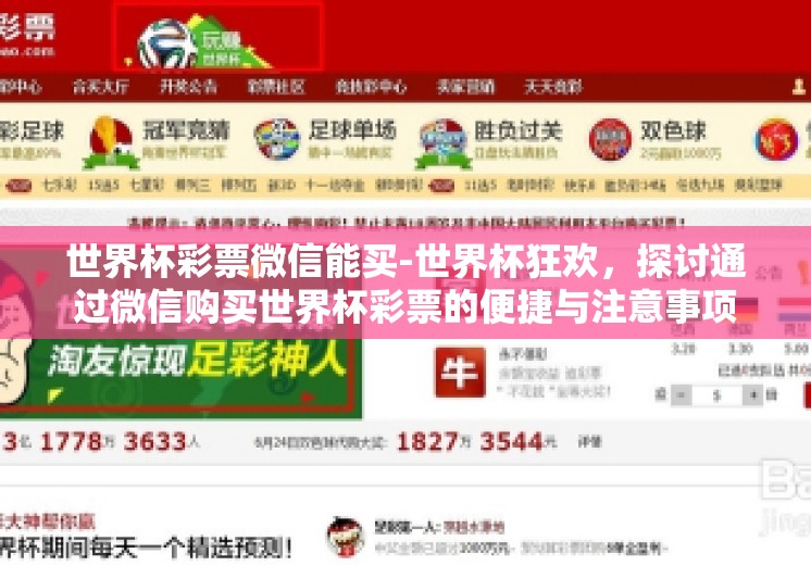 世界杯彩票微信能买-世界杯狂欢，探讨通过微信购买世界杯彩票的便捷与注意事项