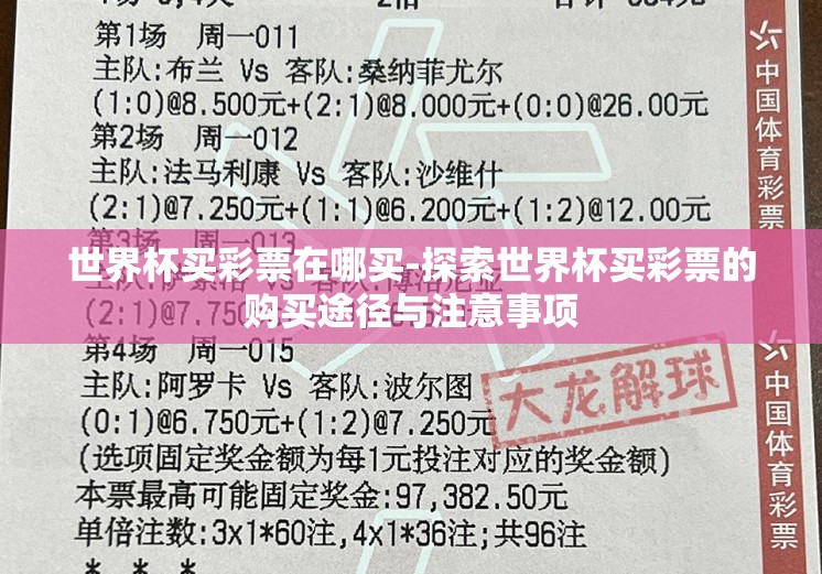 世界杯买彩票在哪买-探索世界杯买彩票的购买途径与注意事项