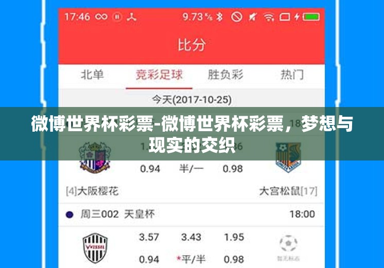微博世界杯彩票-微博世界杯彩票，梦想与现实的交织