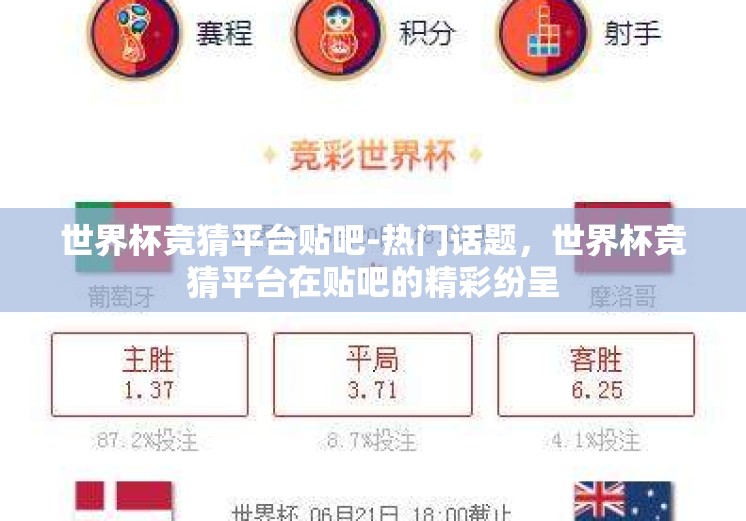 世界杯竞猜平台贴吧-热门话题,世界杯竞猜平台在贴吧的精彩纷呈 世界杯竞猜平台贴吧-热门话题,世界杯竞猜平台在贴吧的精彩纷呈