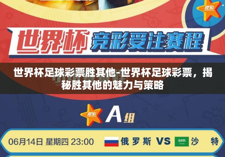 世界杯足球彩票胜其他-世界杯足球彩票，揭秘胜其他的魅力与策略