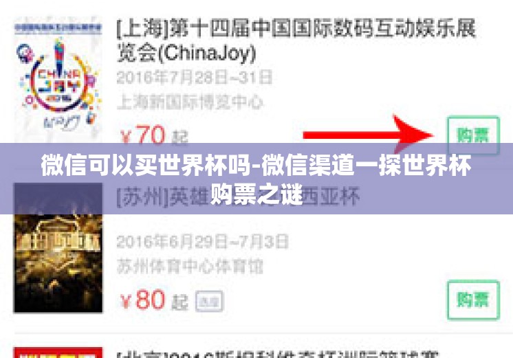 微信可以买世界杯吗-微信渠道一探世界杯购票之谜