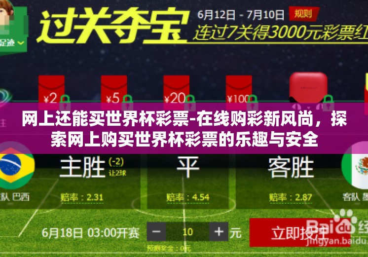 网上还能买世界杯彩票-在线购彩新风尚，探索网上购买世界杯彩票的乐趣与安全
