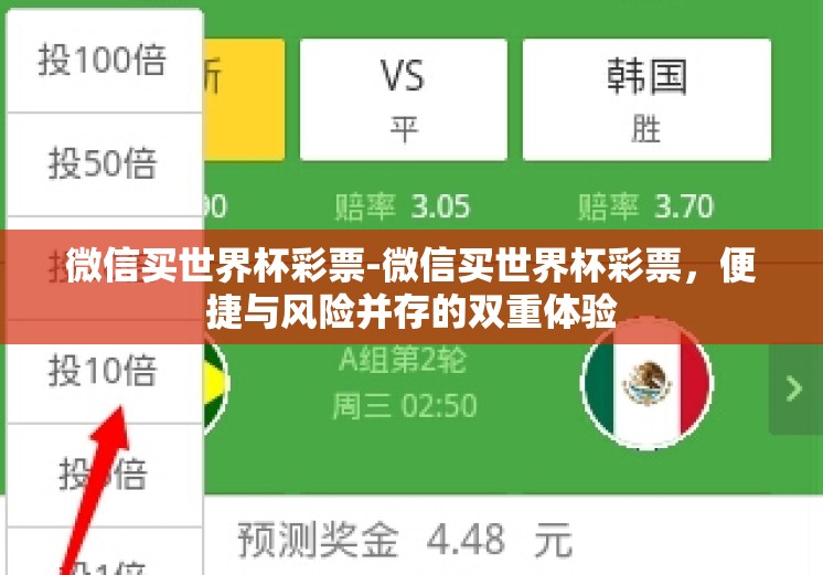 微信买世界杯彩票-微信买世界杯彩票，便捷与风险并存的双重体验