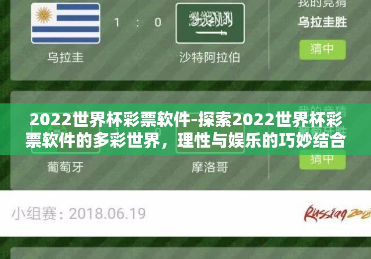 2022世界杯彩票软件-探索2022世界杯彩票软件的多彩世界，理性与娱乐的巧妙结合