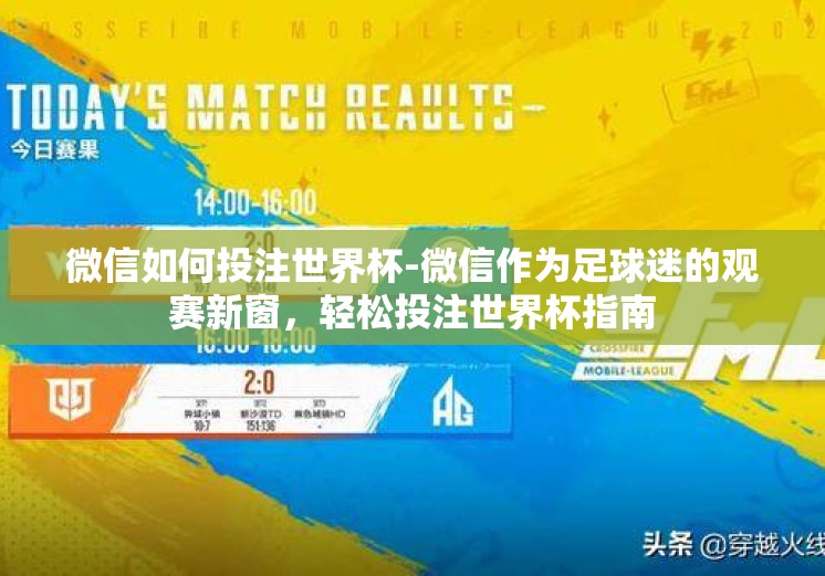 微信如何投注世界杯-微信作为足球迷的观赛新窗，轻松投注世界杯指南